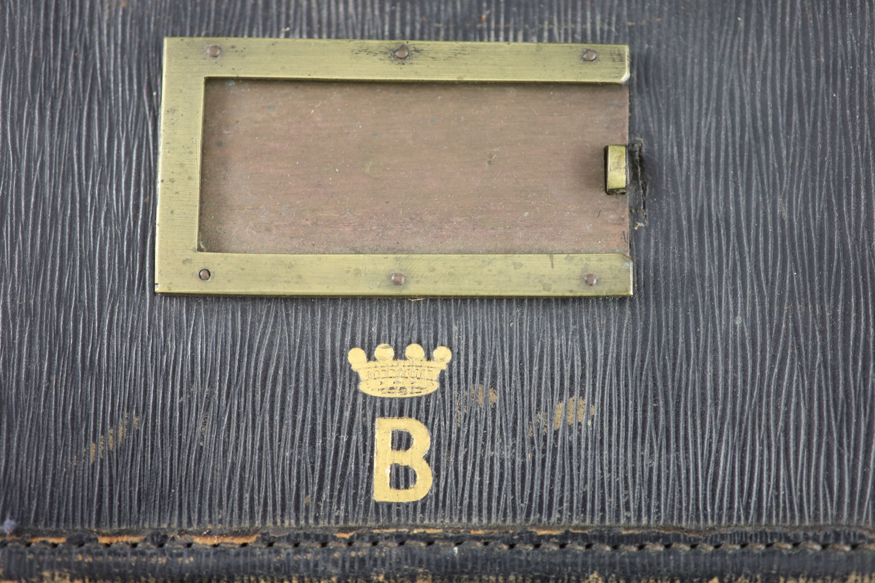 A leather attache case, the 5th Lord Brabourne (1895-1939), 30 x 40cm.